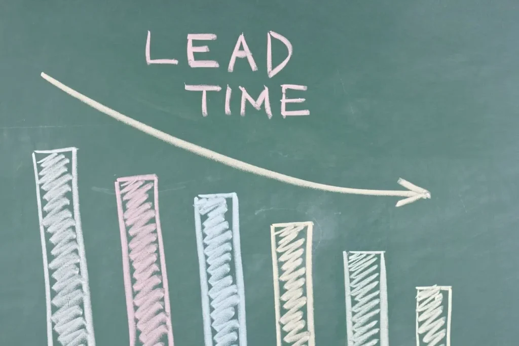 A bar chart showing reduction in supply chain lead time