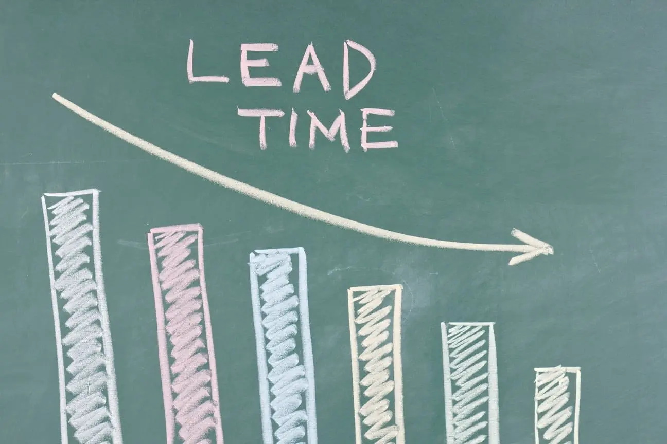 A bar chart showing reduction in supply chain lead time