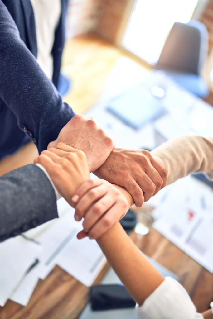 hands together in clear sign of people management
