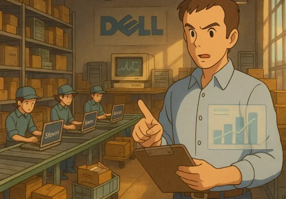 Pictorial depiction of Dell's build to order strategy